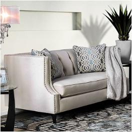 Sm2217-lv Furniture Of America Tegan - Beige/light Blue Living Room Furniture Loveseat