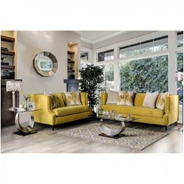 Sm2216-sf Furniture Of America Tegan - Royal Yellow/light Tan Living Room Furniture Sofa