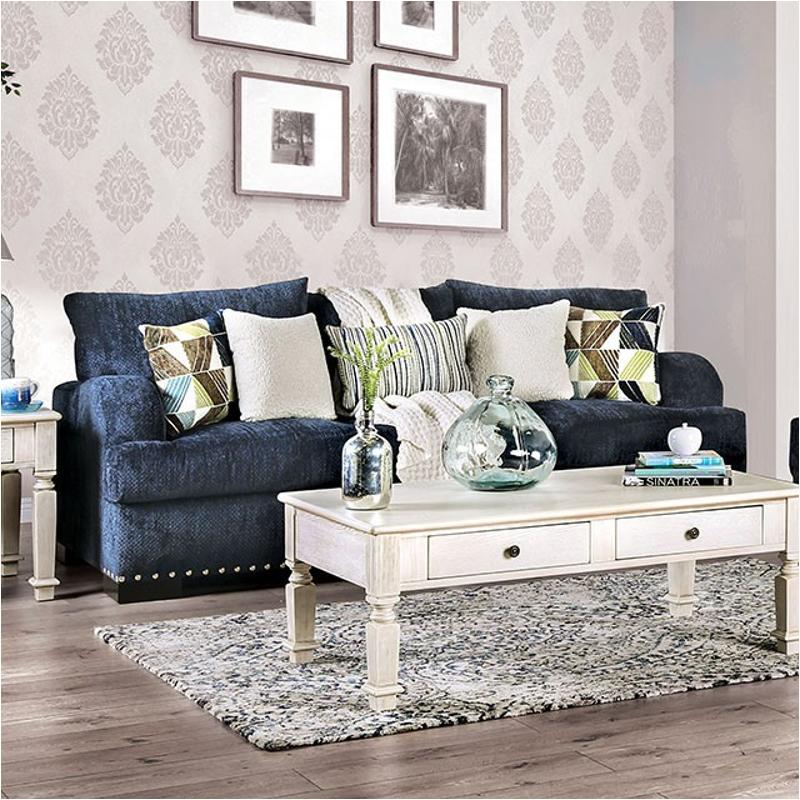 Sm6222-sf Furniture Of America Zayla - Navy Living Room Furniture Sofa