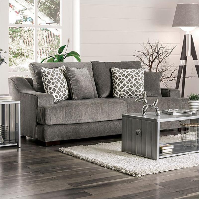 Sm9101-sf Furniture Of America Adrian - Gray Living Room Furniture Sofa