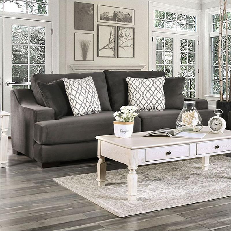 Sm9102-sf Furniture Of America Adrian - Charcoal Living Room Furniture Sofa