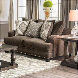 Sm3075-lv Furniture Of America Pauline - Dark Brown Living Room Furniture Loveseat