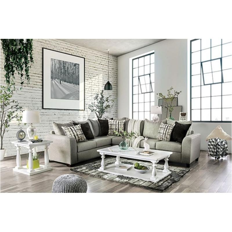 Sm5204gy Furniture Of America Barnett Living Room Furniture Sectional