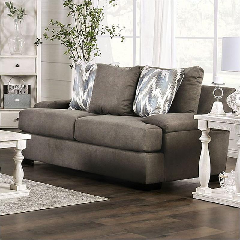 Sm1291lv Furniture Of America Loveseat Dark Gray