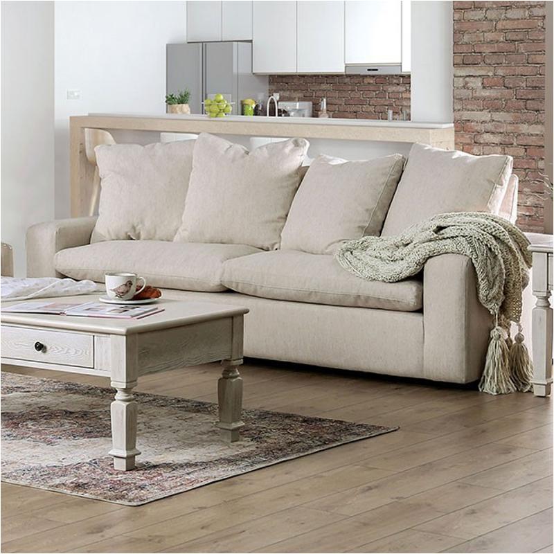 Sm9103-lv Furniture Of America Acamar - Cream Living Room Furniture Loveseat