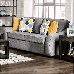 Sm8001-lv Furniture Of America Jarrow - Light Gray Living Room Furniture Loveseat