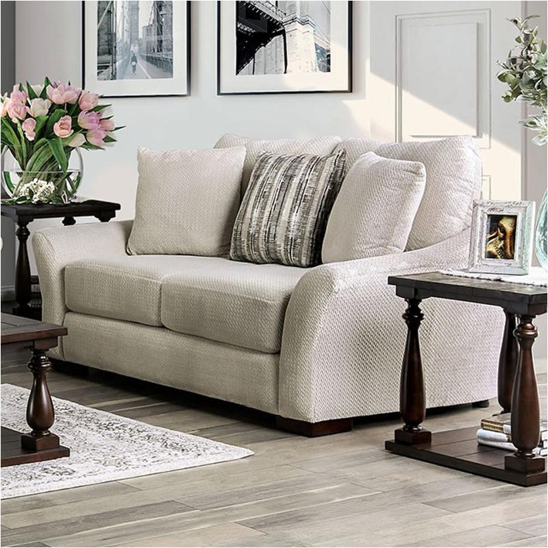 Furniture of America Jarrow Ivory Loveseat