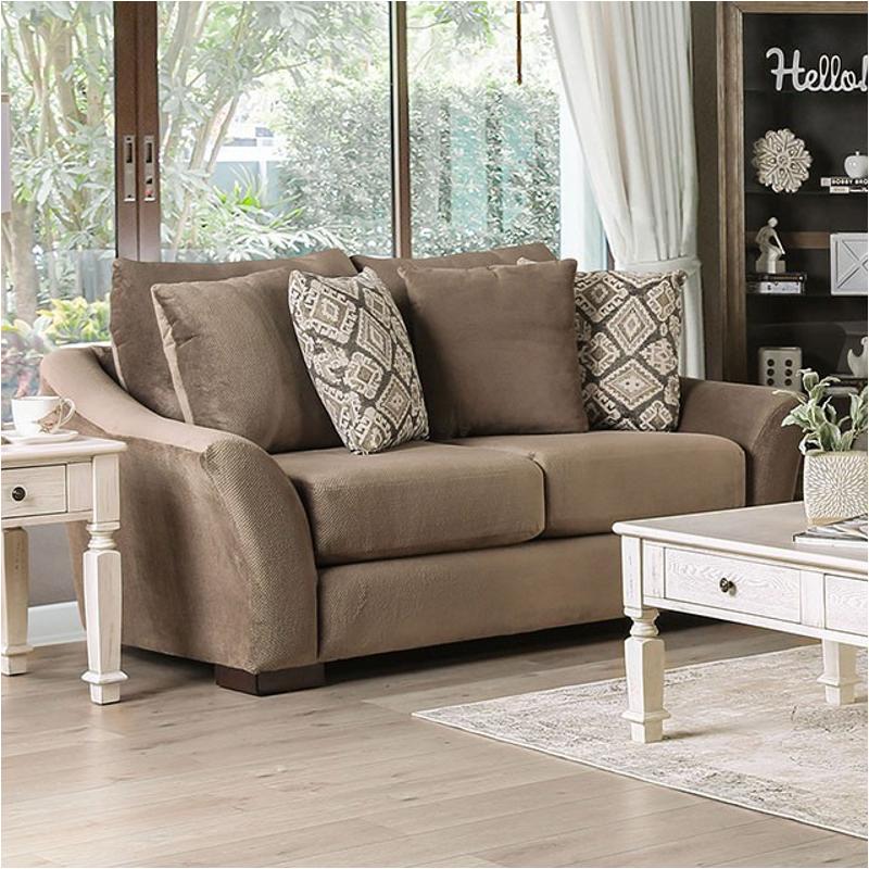 Sm9114-lv Furniture Of America Oacoma - Brown Living Room Furniture Loveseat