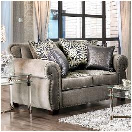Sm6153-lv Furniture Of America Sinatra - Gray Living Room Furniture Loveseat