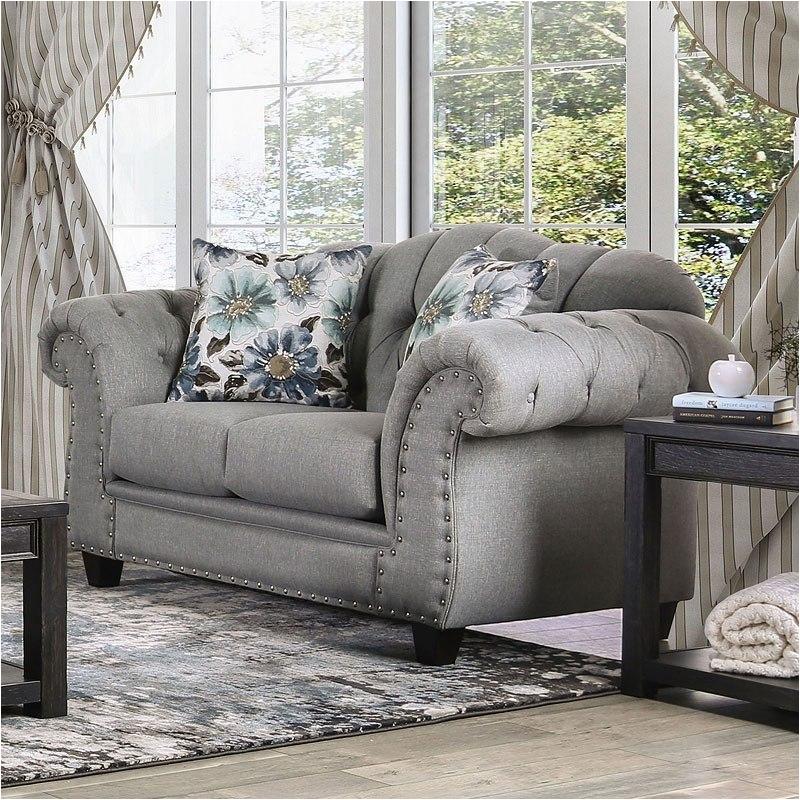Sm5212-lv Furniture Of America Joselyn Living Room Furniture Loveseat
