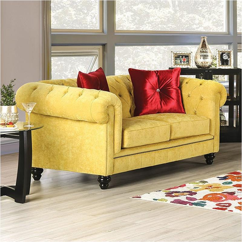 Sm2284-lv Furniture Of America Eliza Living Room Furniture Loveseat