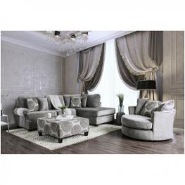 Sm5143gy Furniture Of America Bonaventura - Gray Living Room Furniture Sectional