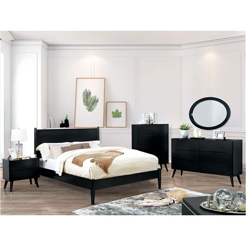 Cm7386bk-q Furniture Of America Lennart - Black Bedroom Furniture Bed