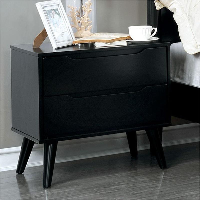 Cm7386bk-n Furniture Of America Lennart - Black Bedroom Furniture Nightstand