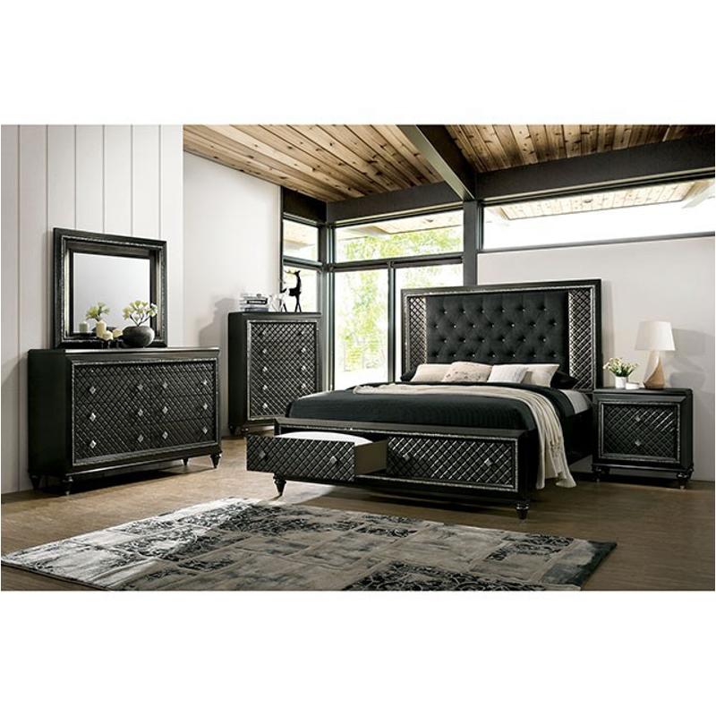 Cm7584dr-ck Furniture Of America Demetria Bedroom Furniture Bed