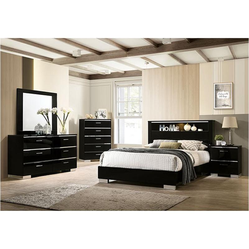 Foa7039q Furniture Of America Carlie - Black Bedroom Furniture Bed