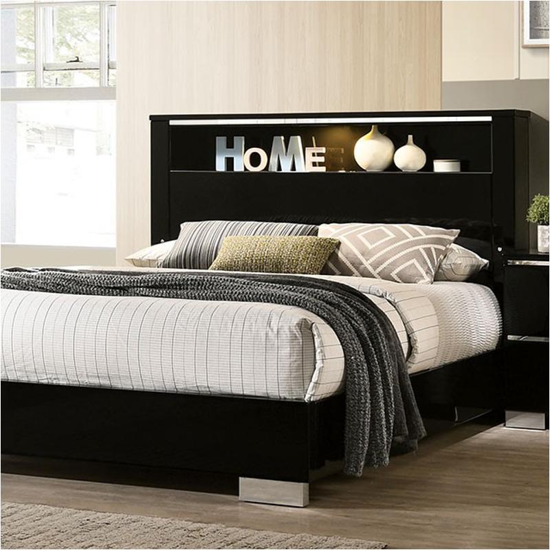 Foa7039ck Furniture Of America Carlie - Black Bedroom Furniture Bed