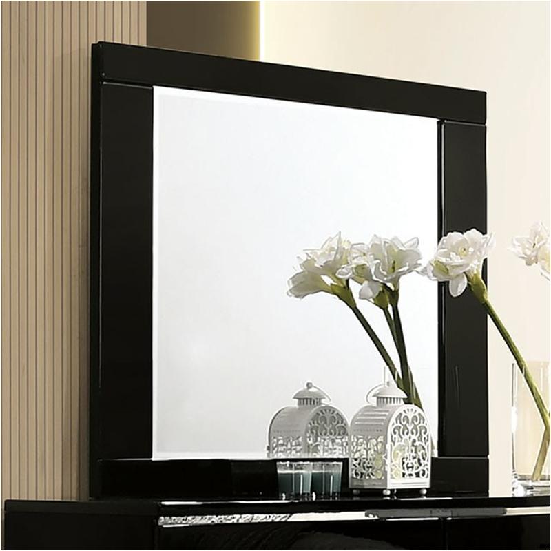 Foa7039m Furniture Of America Carlie - Black Bedroom Furniture Mirror