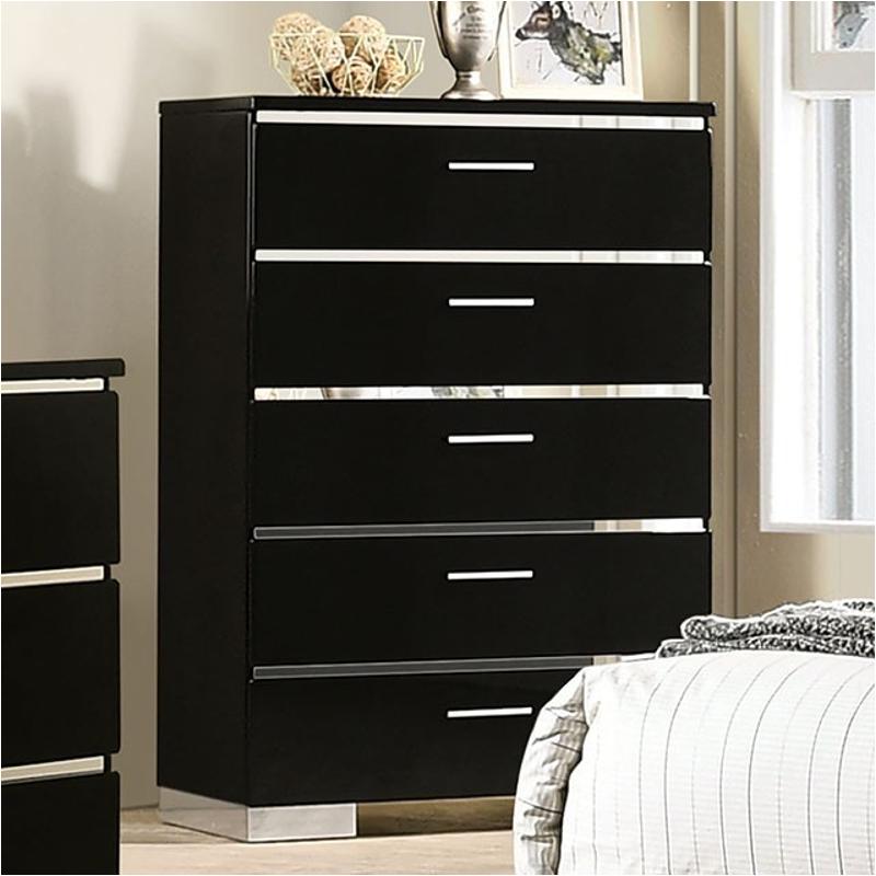 Foa7039c Furniture Of America Carlie - Black Bedroom Furniture Chest