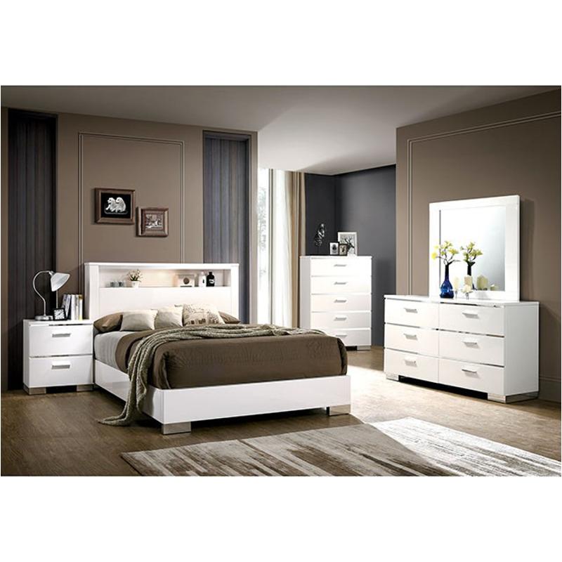 Cm7049wh-q Furniture Of America Carlie - White Bedroom Furniture Bed