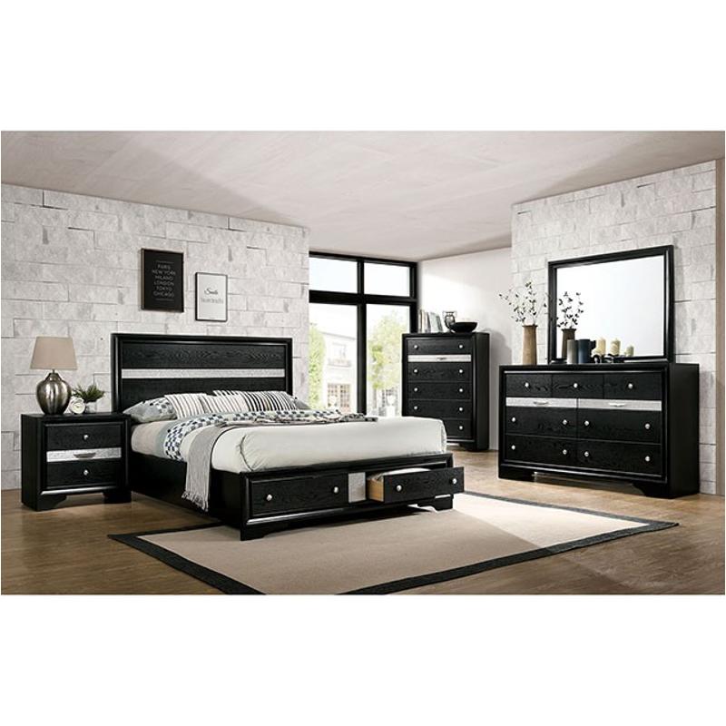 Cm7552bk-q Furniture Of America Chrissy - Black Bedroom Furniture Bed