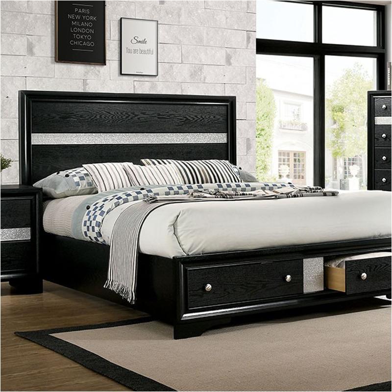 Cm7552bk-ek Furniture Of America Chrissy - Black Bedroom Furniture Bed