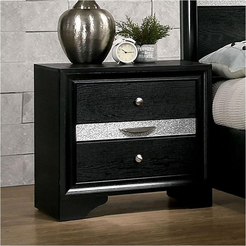 Cm7552bk-n Furniture Of America Chrissy - Black Bedroom Furniture Nightstand