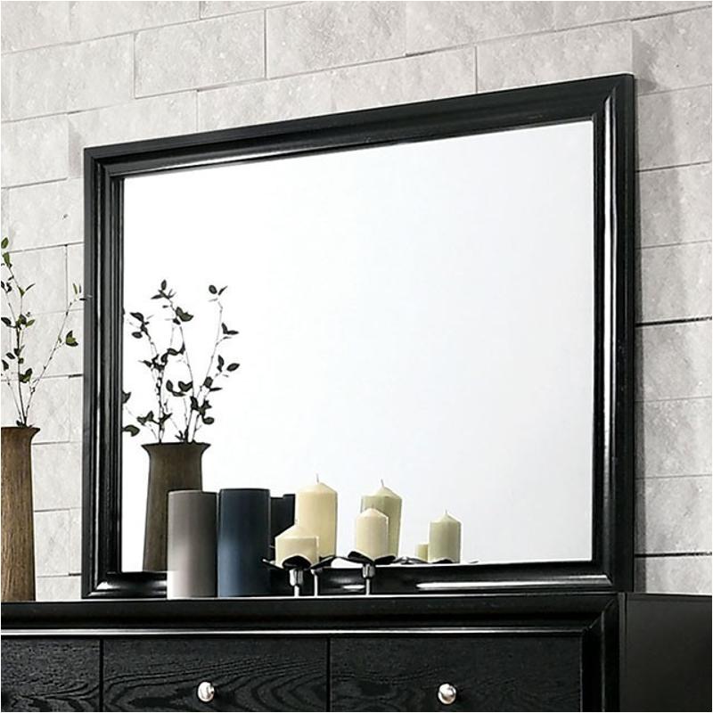 Cm7552bk-m Furniture Of America Chrissy - Black Bedroom Furniture Mirror