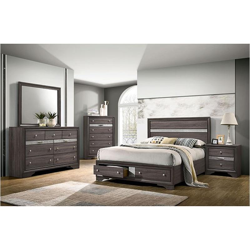 Cm7552gy-q Furniture Of America Chrissy - Gray Bedroom Furniture Bed