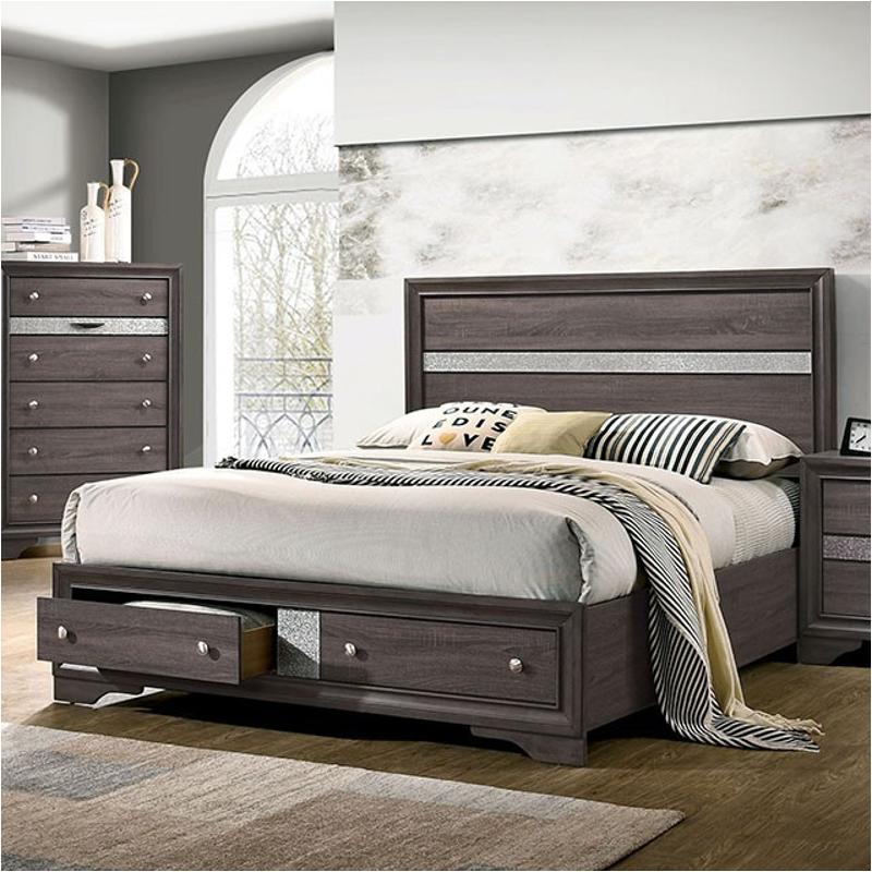 Cm7552gy-ek Furniture Of America Chrissy - Gray Bedroom Furniture Bed