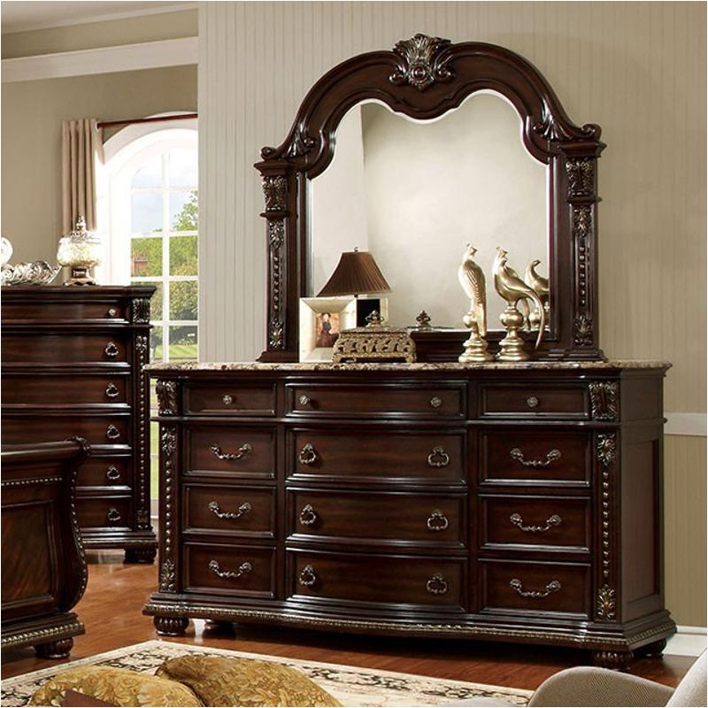 Cm7670d Furniture Of America Fromberg - Brown Cherry Bedroom Furniture Dresser