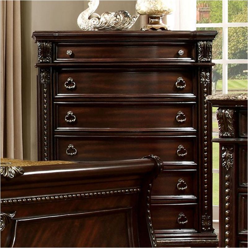 Cm7670c Furniture Of America Fromberg - Brown Cherry Bedroom Furniture Chest