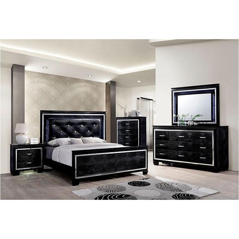 Cm7979bk-q Furniture Of America Bellanova - Black Bedroom Furniture Bed