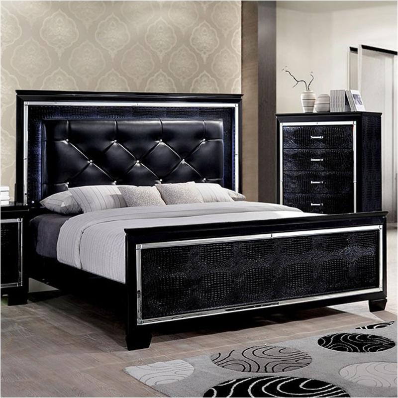 Cm7979bk-ck Furniture Of America Bellanova - Black Bedroom Furniture Bed