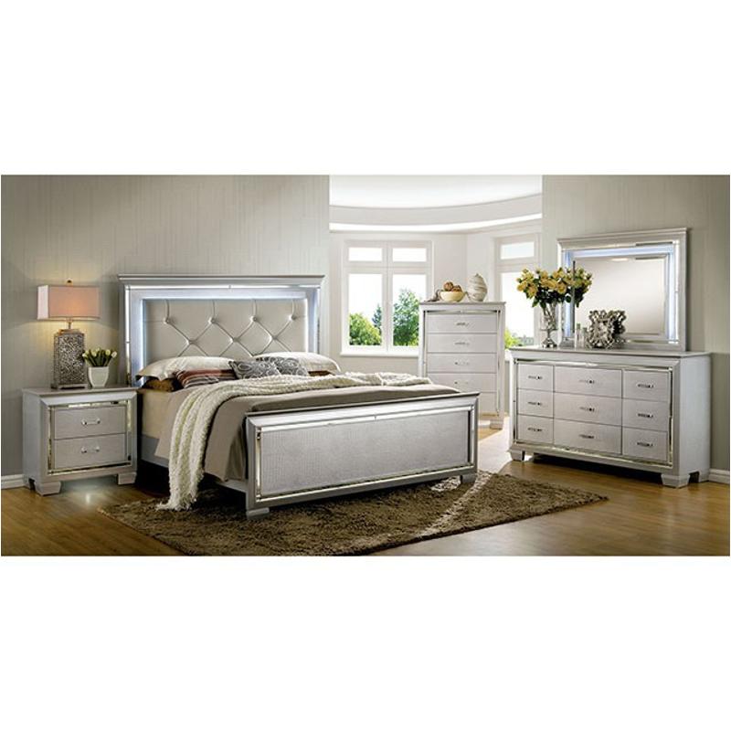 Cm7979sv-q Furniture Of America Bellanova - Silver Bedroom Furniture Bed