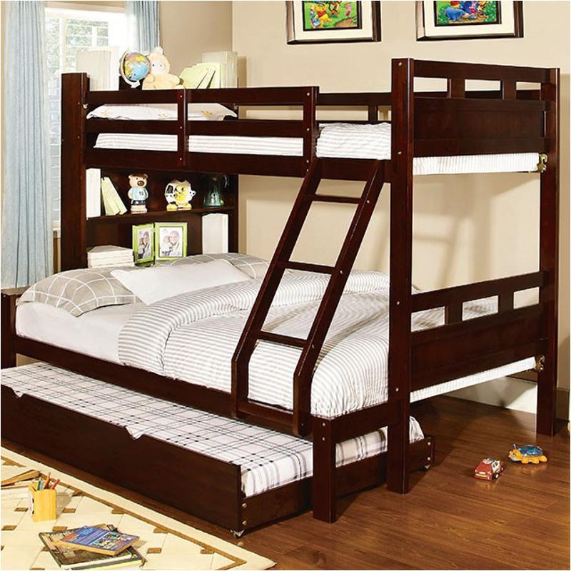 Furniture Of America Twin/Full Bunk Bed With Book Shelf - Thumbnail 3