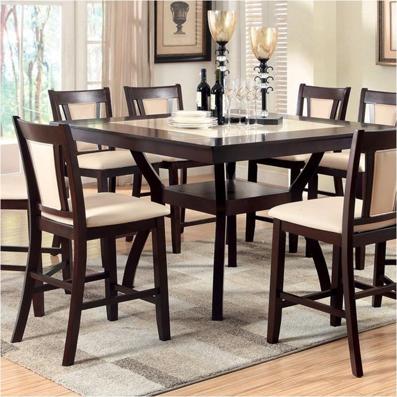 Furniture of America Arena Dark Cherry Wood Counter Height Dining Table