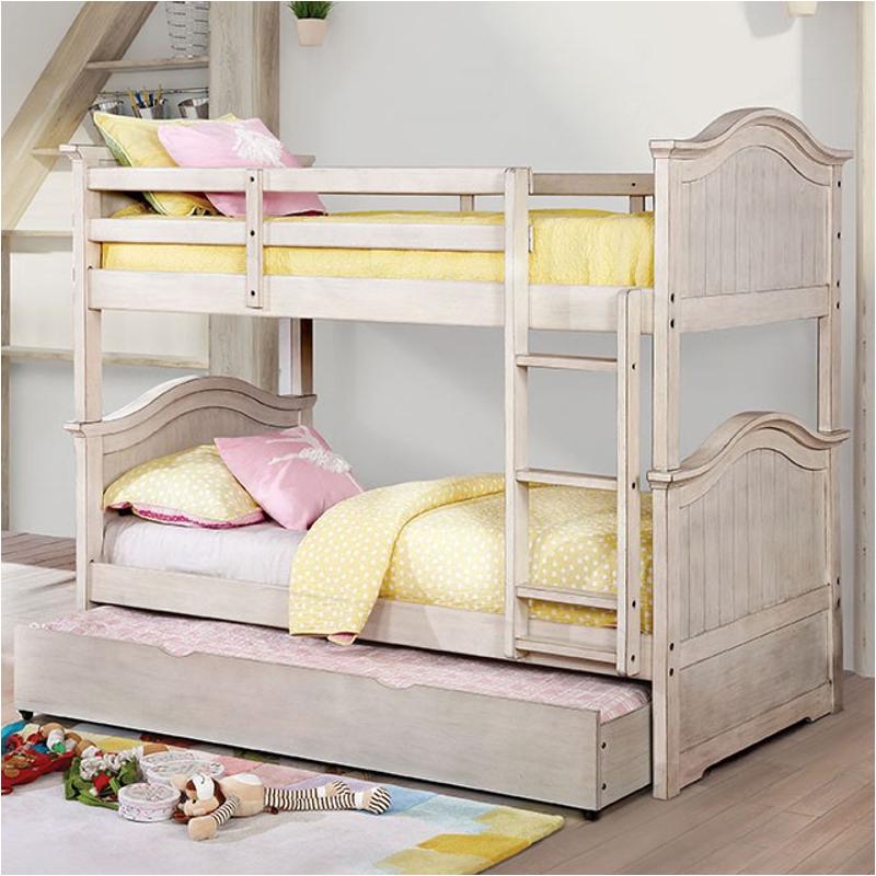 Cmbk635wh Furniture Of America Abigail Twin/twin Bunk Bed
