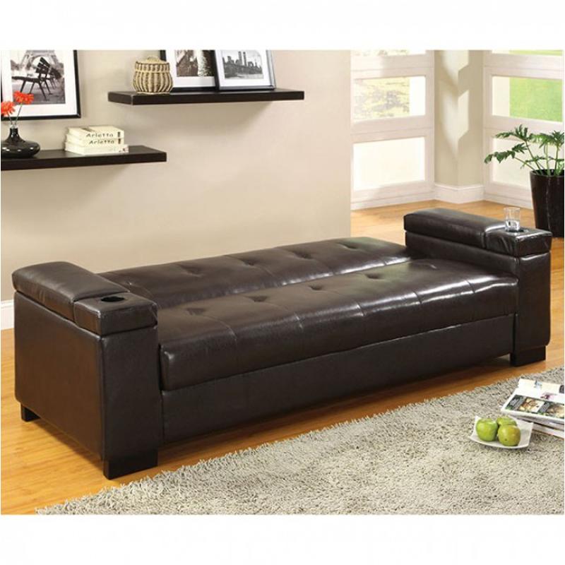 Cm2123 Furniture Of America Leatherette Futon Sofa With Storage