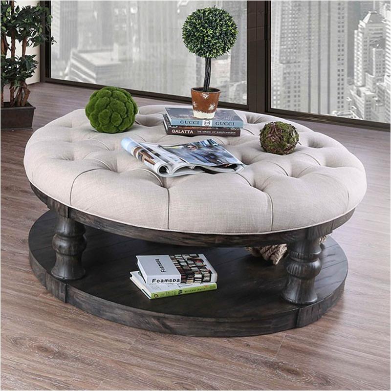 Cm4424gy-f-c Furniture Of America Mika Living Room Furniture Cocktail Table