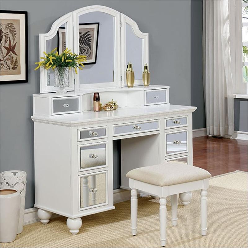 Cm-dk6162wh Furniture Of America Tracie Bedroom Furniture Vanitie