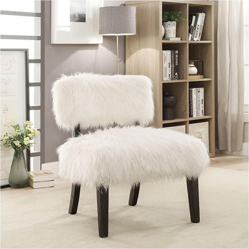 Pardeep Faux Fur/Wood Accent Chair