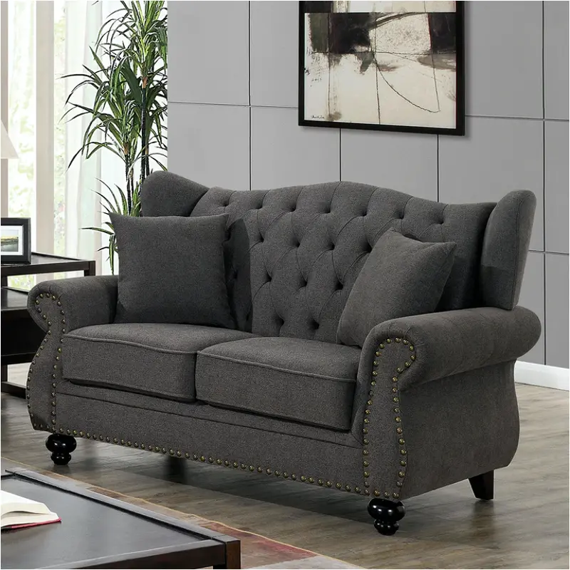 Cm6572dg-lv Furniture Of America Living Room Furniture Loveseat