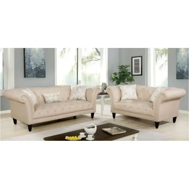 Cm6210bg-sf Furniture Of America Louella Living Room Furniture Sofa