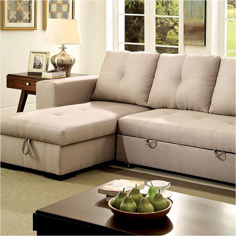 Cm6149iv Furniture Of America Denton Living Room Furniture Sectional