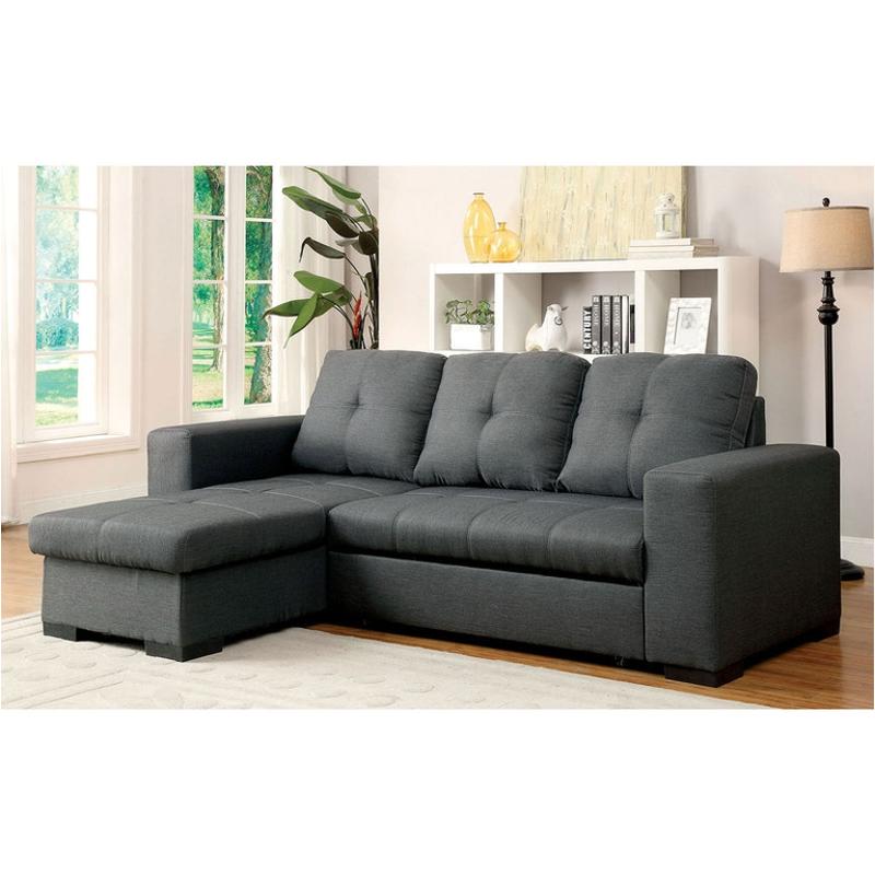 Cm6149gy Furniture Of America Denton Sectional - Gray