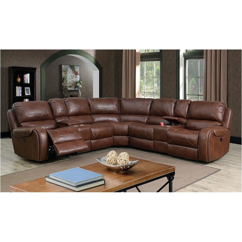 Cm6951br-pm-sect Furniture Of America Joanne Living Room Furniture Sectional