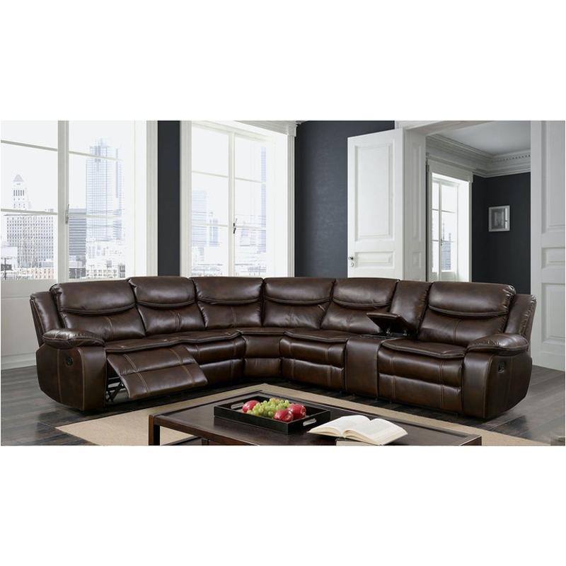 Cm6982br Furniture Of America Pollux Living Room Furniture Sectional