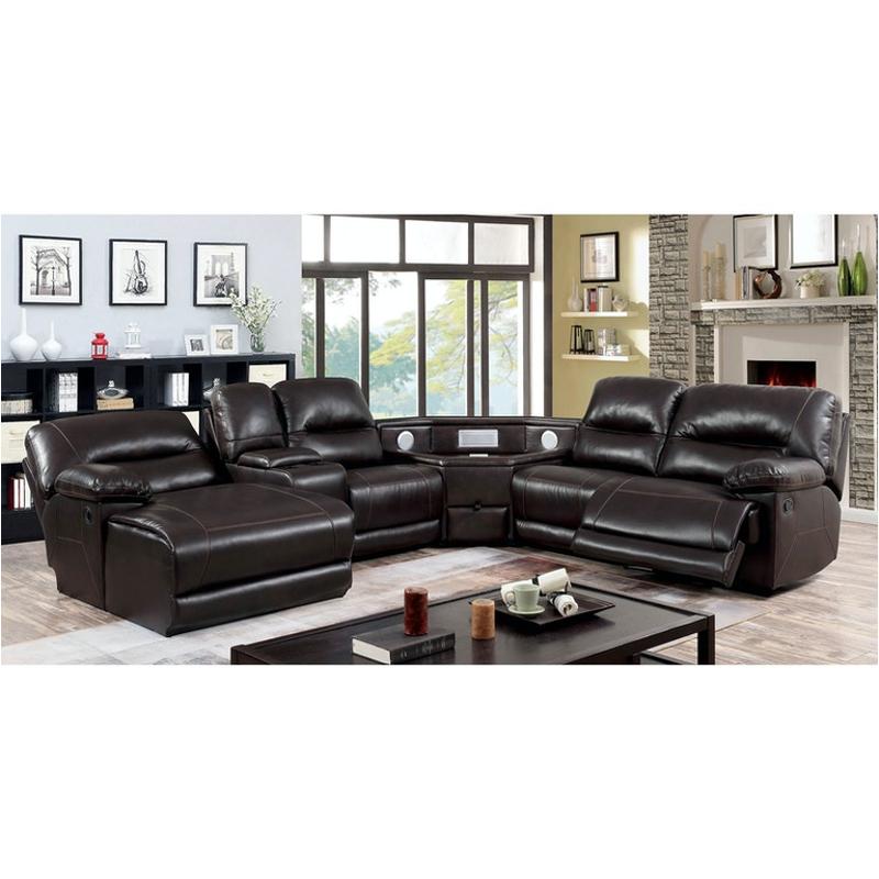 Cm6822br-tsp-sect Furniture Of America Glasgow Living Room Furniture Sectional