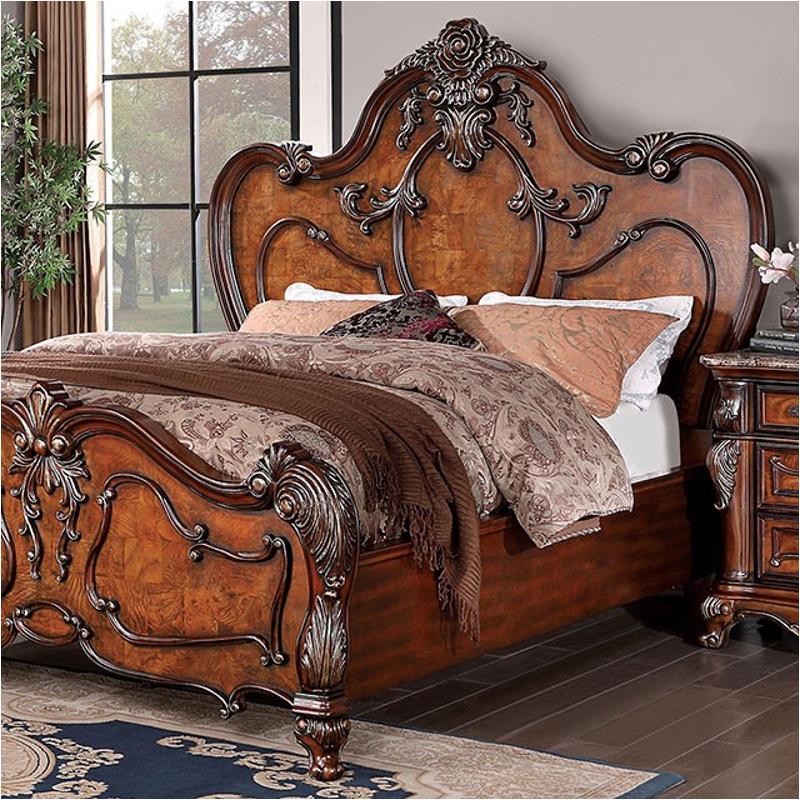 Cm7183q Furniture Of America Rosewood Bedroom Furniture Bed